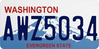 WA license plate AWZ5034