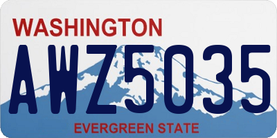 WA license plate AWZ5035