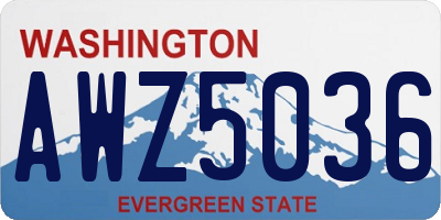 WA license plate AWZ5036