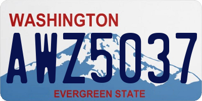 WA license plate AWZ5037