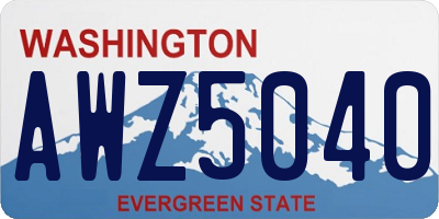 WA license plate AWZ5040