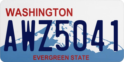 WA license plate AWZ5041