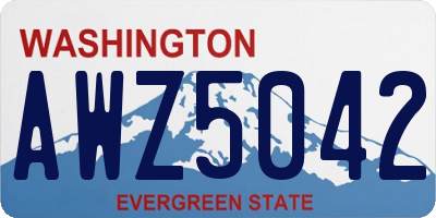 WA license plate AWZ5042