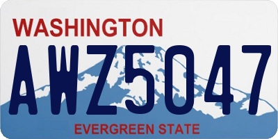 WA license plate AWZ5047