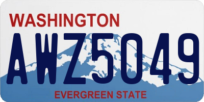 WA license plate AWZ5049