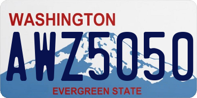WA license plate AWZ5050