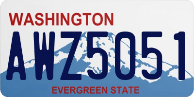 WA license plate AWZ5051