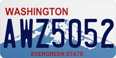 WA license plate AWZ5052