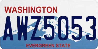 WA license plate AWZ5053