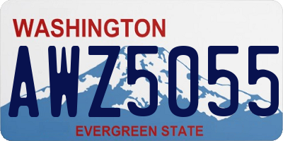 WA license plate AWZ5055