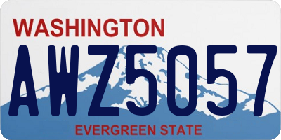 WA license plate AWZ5057