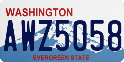 WA license plate AWZ5058