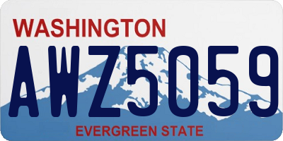 WA license plate AWZ5059