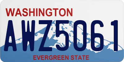 WA license plate AWZ5061