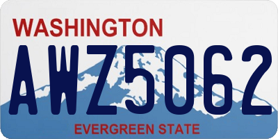 WA license plate AWZ5062