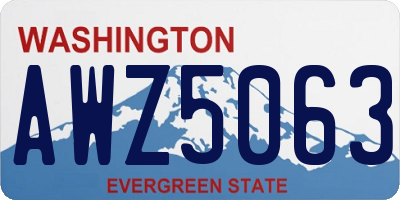 WA license plate AWZ5063