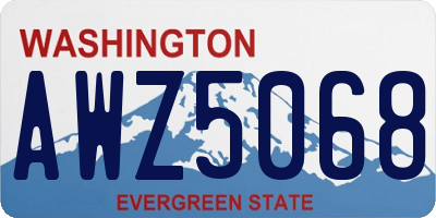 WA license plate AWZ5068