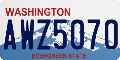 WA license plate AWZ5070