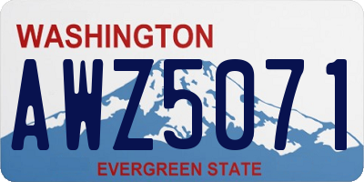 WA license plate AWZ5071