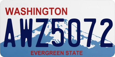 WA license plate AWZ5072