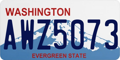 WA license plate AWZ5073