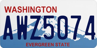 WA license plate AWZ5074