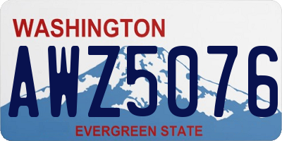 WA license plate AWZ5076