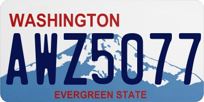 WA license plate AWZ5077