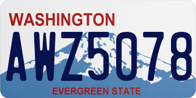 WA license plate AWZ5078
