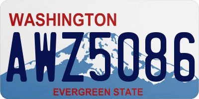 WA license plate AWZ5086