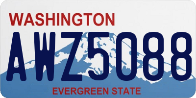 WA license plate AWZ5088