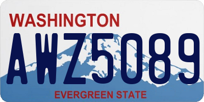 WA license plate AWZ5089