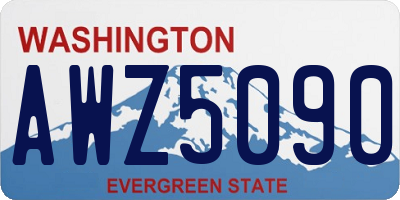 WA license plate AWZ5090