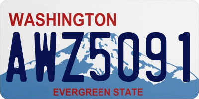 WA license plate AWZ5091