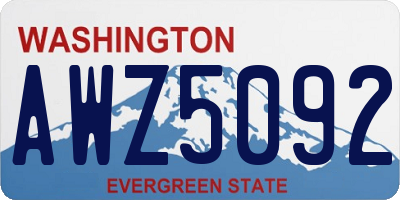 WA license plate AWZ5092