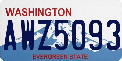 WA license plate AWZ5093