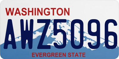 WA license plate AWZ5096