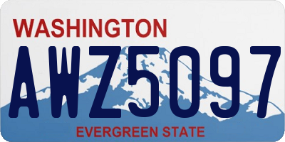 WA license plate AWZ5097