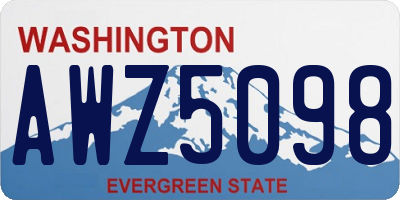 WA license plate AWZ5098