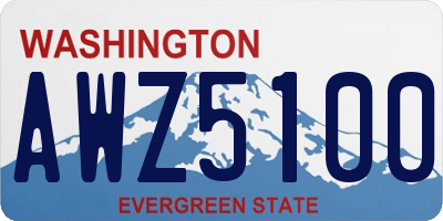 WA license plate AWZ5100