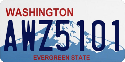 WA license plate AWZ5101