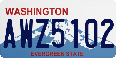 WA license plate AWZ5102