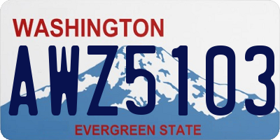 WA license plate AWZ5103