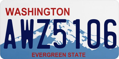 WA license plate AWZ5106