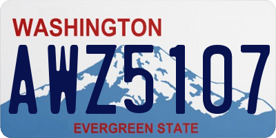 WA license plate AWZ5107