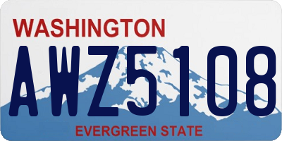 WA license plate AWZ5108