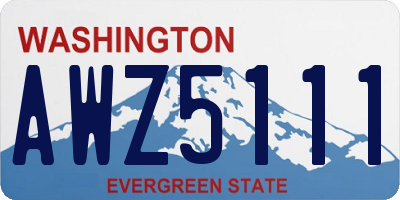 WA license plate AWZ5111