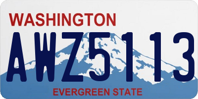 WA license plate AWZ5113