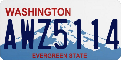 WA license plate AWZ5114