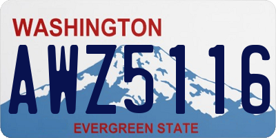 WA license plate AWZ5116